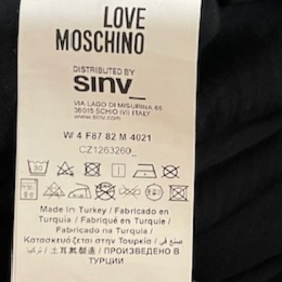 Love Moschino Size 4 Black Orange Zipper Detail Short Sleeve Crewneck T Shirt - Picture 7 of 9